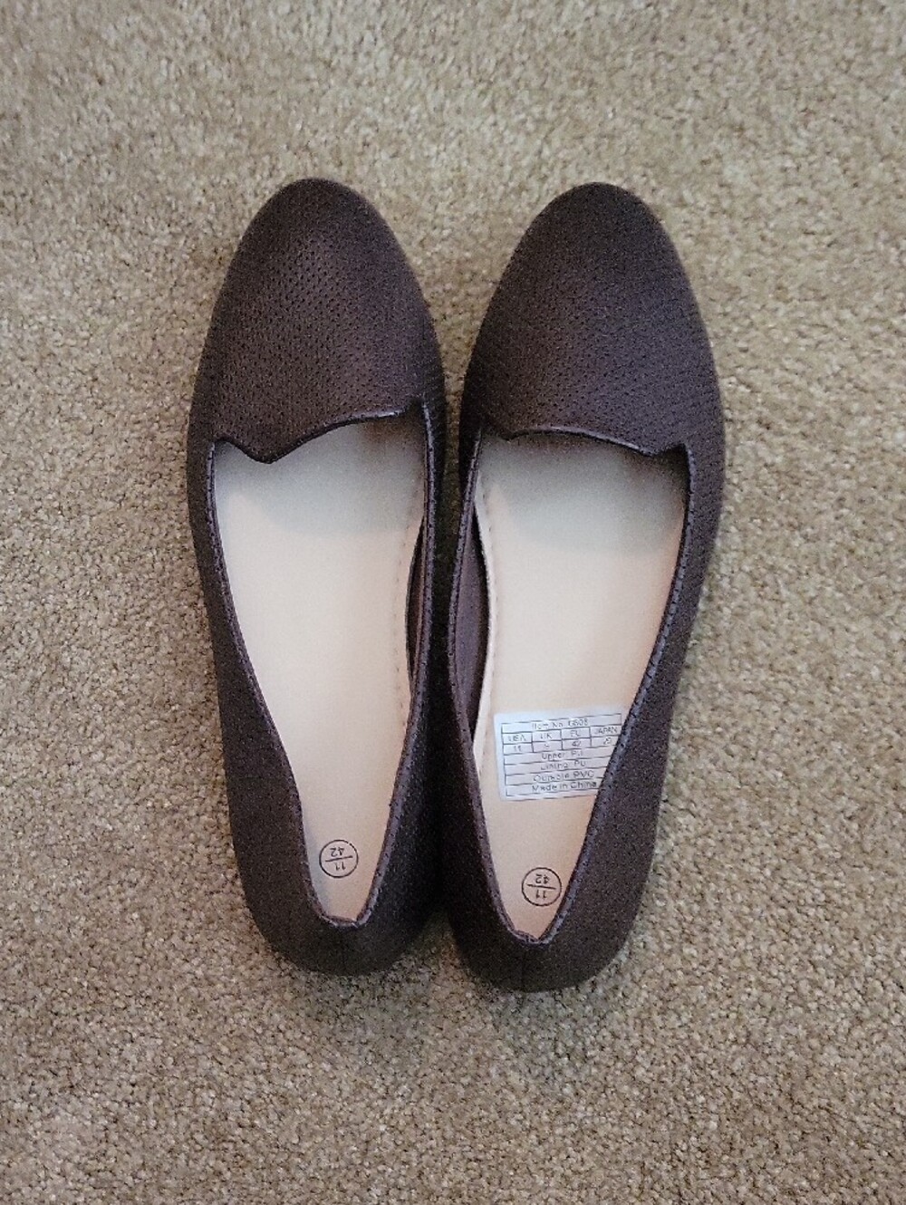 Classic Women's Brown Slip-On Loafer Flats - US Size 11, EU 42
